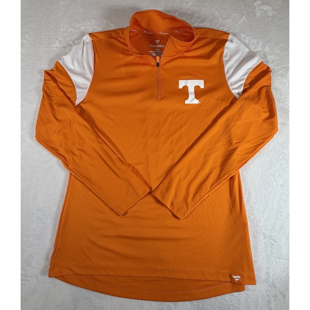 Fanatics Pullover Tennesee Volunteers Women's Sz L Orange 1/4 Zip Long Sleeve